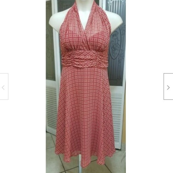 Connected Apparel Dresses & Skirts - Connected Ladies Sexy Red & White Halter Dress